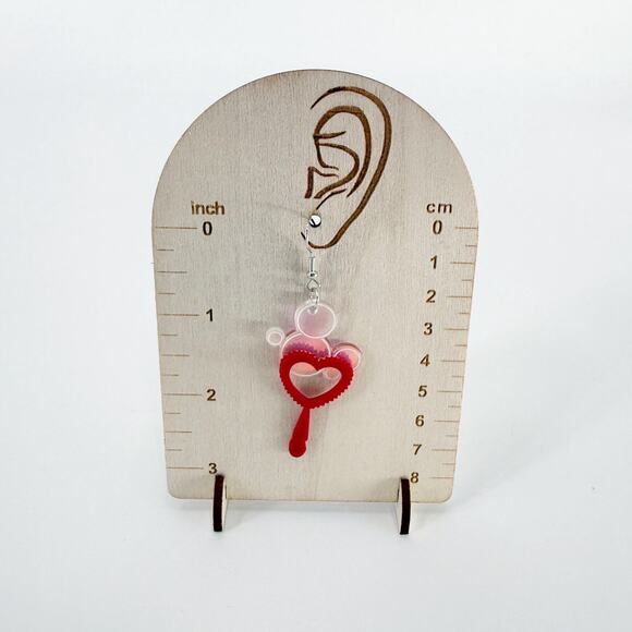 Bubble and Wand Earrings, Unique Earrings, Summer Earrings, Whimsical Earrings - Picture 4 of 4